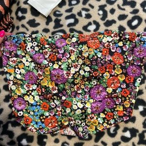 Floral tube top with corset back